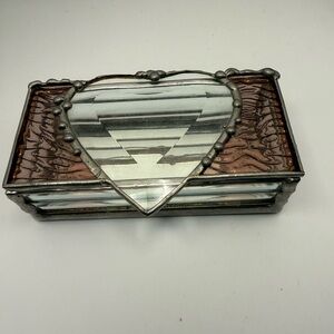 Heart-Shaped Glass Jewelry Box Valentines Day Donna M Lillo Stained Glass Studio